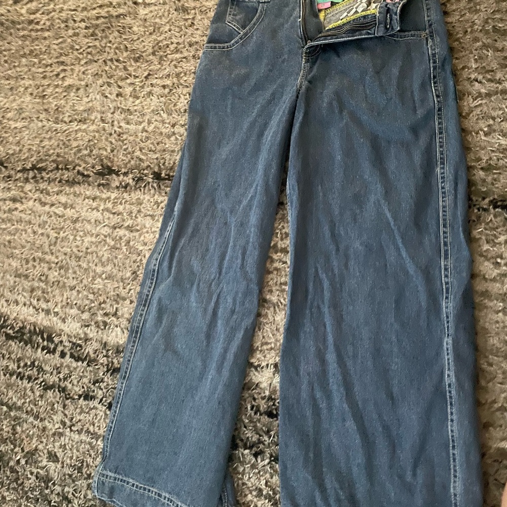 Blue Flare Wide Leg Jeans